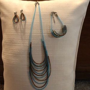 Necklace, earrings, & bracelet